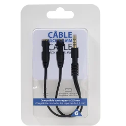 Adaptateur jack mâle double sorties jack 3,5 mm Femelle*Gifi Clearance