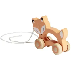 Gifi Eveil<Animal à roulettes renard en bois orange H12cm