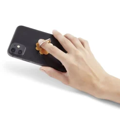 Anneau support téléphone adhésif rotatif forme fleur rose ou blanc*Gifi Discount