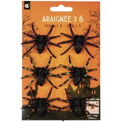 Araignée colorée pailletée décoration Halloween x6*Gifi Discount