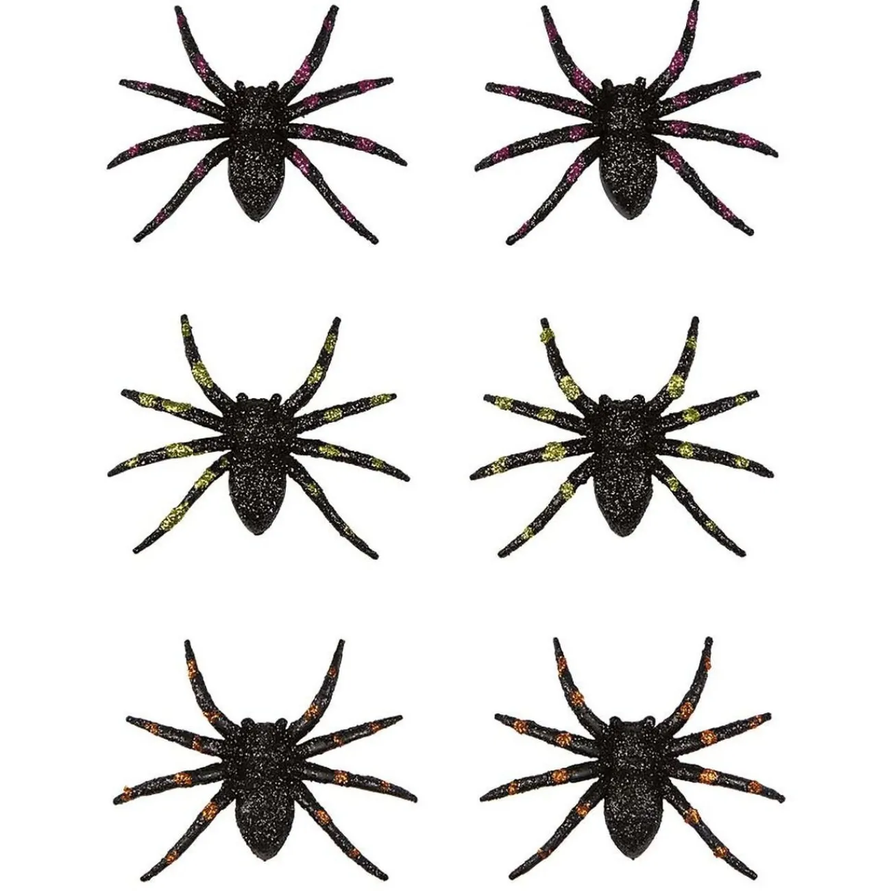 Araignée colorée pailletée décoration Halloween x6*Gifi Discount