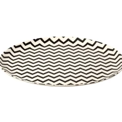 Assiette beige motif zigzag noir*Gifi Outlet