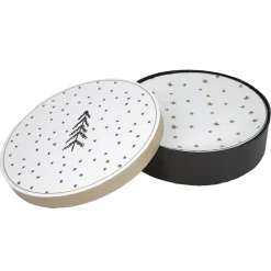 Assiette dessert blanc étoile doré x4 dans boîte décoration*Gifi Online