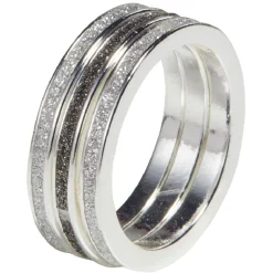 Sale Gifi Bague glitter argenté 3 rangs