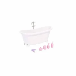 Gifi Jeux D'Imagination Et D'Imitation<Baignoire poupée avec accessoires blanc et rose