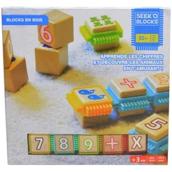 Gifi Jeux De Société Et Éducatifs<Bloc éducatif en bois chiffres et animaux 52 pièces