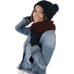 Best Gifi Bonnet chenille acrylique uni bleu 30x20.5x9
