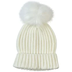 Clearance Gifi Bonnet en laine avec pompon blanc