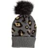 Discount Gifi Bonnet Leopard Pompon en Acrylique
