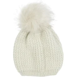Gifi Bonnet pompon beige en acrylique