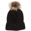 Sale Gifi Bonnet pompon noir en acrylique