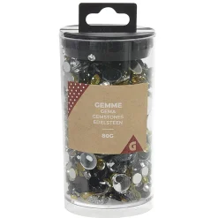 Gifi Boîte de gemmes noires et dorées 80 g