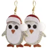 Outlet Gifi Boucle d'oreille Noël forme pingouin argenté