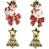 Outlet Gifi Boucle d'oreille Noël x3 sapin - noeud papillon - bonhomme de neige