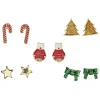 Sale Gifi Boucle d'oreille Noël x5 sapin - étoile - noeud - ours - sucre d'orge