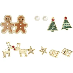 Clearance Gifi Boucle d'oreille Noël x6 sapin étoile renne perle pain d'épice OH