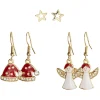 Gifi Boucle d'oreille x3 bonnet de Noël - ange - étoile