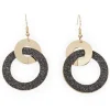 New Gifi Boucles d'oreilles Créoles double noir et doré