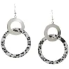 New Gifi Boucles d'oreilles Créoles double décor léopard