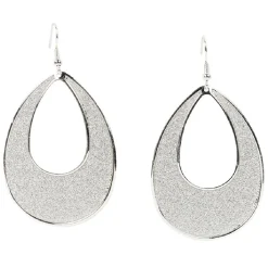 Clearance Gifi Boucles d'oreilles goutte gris pailleté