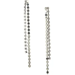 Gifi Boucles d'oreilles pendante strass gris argenté
