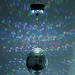 Boule disco à LED Homday Party Ø20xL54,5cm - rotation 360°*Gifi Hot