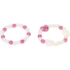 Outlet Gifi Bracelet blanc et rose avec coeur x2
