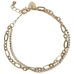 Online Gifi Bracelet chaîne 2 rangs doré + strass