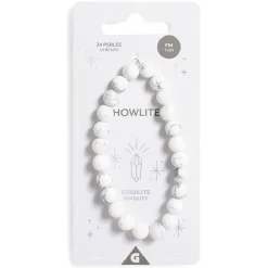 Clearance Gifi Bracelet crystal fin 24 perles Howlite blanc - Stabilité
