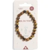 Best Gifi Bracelet crystal large 26 perles oeil du tigre marron - Optimisme