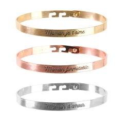 Discount Gifi Bracelet jonc à message pour Maman x3