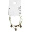 Online Gifi Bracelet 3 rangs perles et coquillages vert et doré