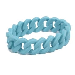Best Gifi Bracelet silicone effet chaîne bleu turquoise