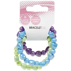 Gifi Bracelet violet vert bleu x3