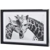 Gifi Cadre déco girafe et son bébé noir et blanc
