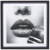 Gifi Cadre déco visage de femme avec bouche noir et blanc