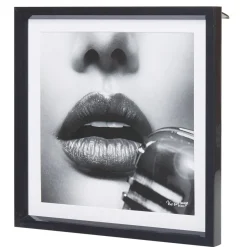 Gifi Cadre déco visage de femme avec bouche noir et blanc