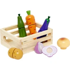 Gifi Jeux D'Imagination Et D'Imitation<Cagette du Maraîcher fruits et légumes bois 7 pièces