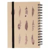 Cahier A6 kraft décor plumes 70 pages*Gifi