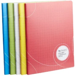 Cahier grands carreaux couverture rigide 96 pages 17x22cm x5*Gifi Online