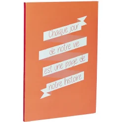 Cahier inscription Page de notre histoire A4 orange 184 pages*Gifi Sale