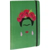 Cahier élastique latéral format A5 motif geisha vert et rouge 160 pages*Gifi Discount