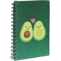 Cahier à spirale paillettes motif avocat format A5 vert 160 pages*Gifi New