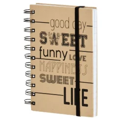 Cahier Wording à spirales format A6 avec élastique 96 pages*Gifi Best