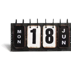 Gifi Calendrier perpétuel style industriel métal et bois