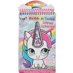 Gifi Jeux Créatifs<Carnet à dessins design licorne rose Lansay