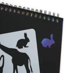 Carnet à gratter noir 8 pages pages + 1 pochoir + bâtonnet bois*Gifi New