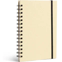 Carnet spirale A5 avec élastique 15x21cm couverture kraft 60 pages*Gifi Best