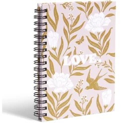 Carnet spirale A6 à ligne thème Love floral 160 pages*Gifi Discount