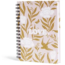Carnet spirale A6 à ligne thème Love floral 160 pages*Gifi Discount